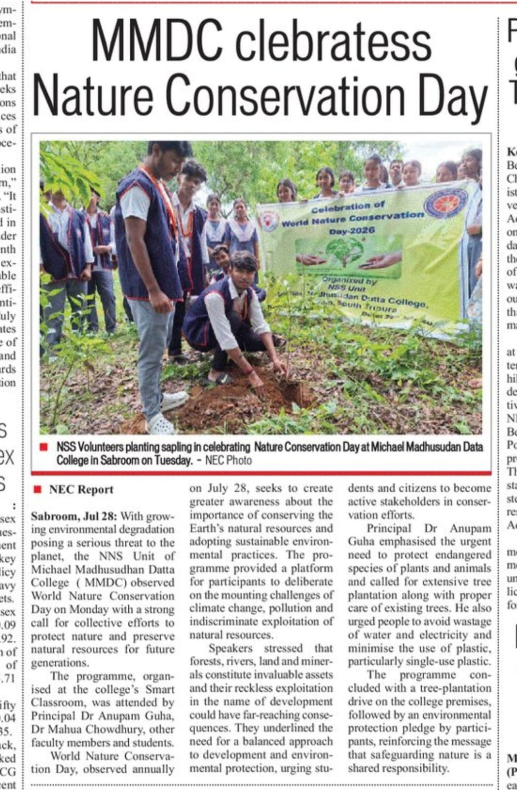 Michael Madhusudan Dutta College, Sabroom South Tripura, Photo Galleruy